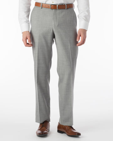 Super 120's Comfort "EZE" 4 Harness Serge Modern Flat Front Soho Dress Pant in Light Grey by Ballin
