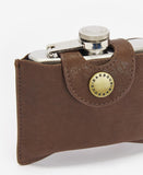 4oz Hinged Hip Flask in Brown by Barbour