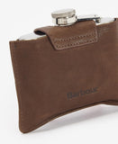 4oz Hinged Hip Flask in Brown by Barbour