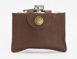 4oz Hinged Hip Flask in Brown by Barbour