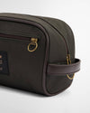 Waxed Washbag in Olive/Beacon by Barbour