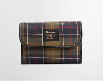 Tartan Hanging Washbag in Classic/Beacon by Barbour
