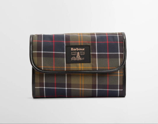 Tartan Hanging Washbag in Classic/Beacon by Barbour