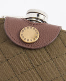 Padbury Quilted Hip Flask in Dark Brown/Olive by Barbour