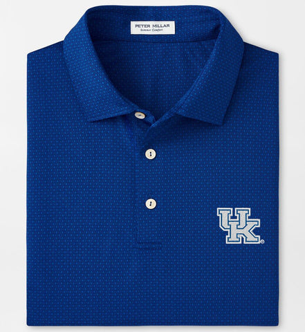 University of Kentucky Tesseract Performance Jersey Polo in Blue by Peter Millar