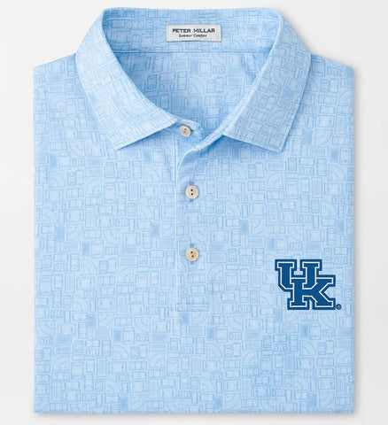 University of Kentucky Out of Bounds Performance Jersey Polo in Cottage Blue by Peter Millar