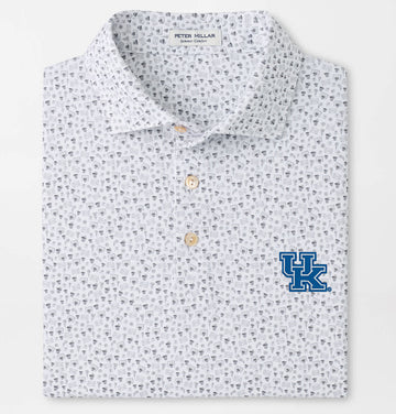 University of Kentucky Buzzer Beater Performance Jersey Polo in White by Peter Millar