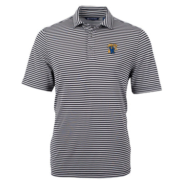 University of Kentucky Virtue Eco Pique Stripe Recycled Polo in Black by Cutter & Buck