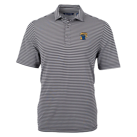 University of Kentucky Virtue Eco Pique Stripe Recycled Polo in Black by Cutter & Buck