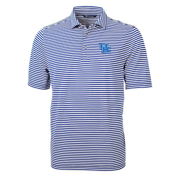 University of Kentucky Virtue Eco Pique Stripe Polo in Tour Blue by Cutter & Buck