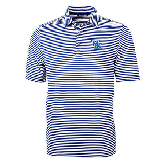 University of Kentucky Virtue Eco Pique Stripe Polo in Tour Blue by Cutter & Buck