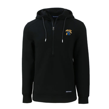 University of Kentucky Roam Recycled Knit Half-Zip Hooded Pullover in Black by Cutter & Buck