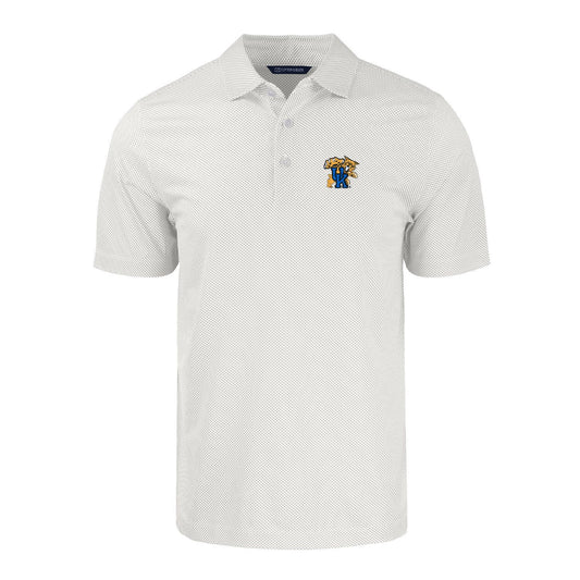 University of Kentucky Pike Eco Symmetry Print Recycled Polo in White/Polished by Cutter & Buck