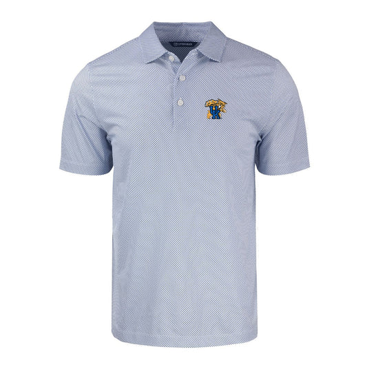 University of Kentucky Pike Eco Symmetry Print Recycled Polo in White/Tour Blue by Cutter & Buck