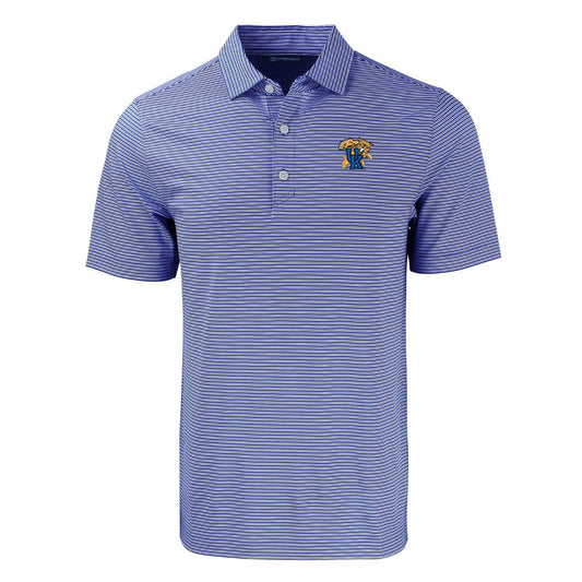 University of Kentucky Forge Recycled Double Stripe Four-Way Stretch Polo in Tour Blue/White by Cutter & Buck