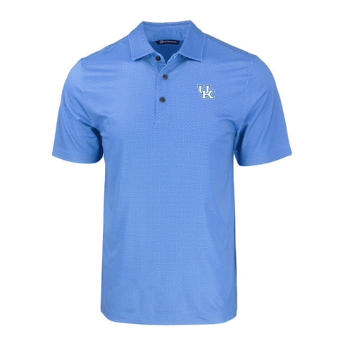 University of Kentucky Pike Eco Tonal Geo Print Stretch Polo in Atlas by Cutter & Buck