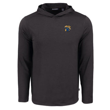 University of Kentucky Coastline Recycled Double Peached Hooded Pullover in Black by Cutter & Buck