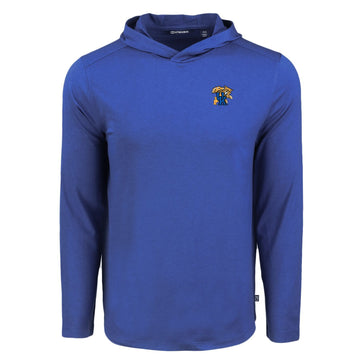 University of Kentucky Coastline Recycled Double Peached Hooded Pullover in Tour Blue by Cutter & Buck