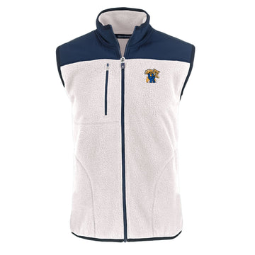 University of Kentucky Cascade Epic Comfort Sherpa Fleece Vest in Shell/Navy Blue by Cutter & Buck