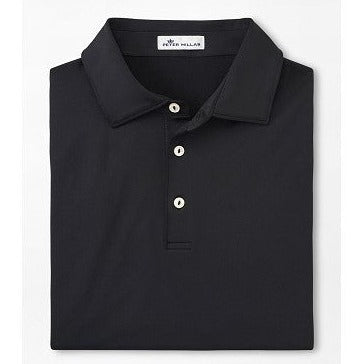 Solid Performance Jersey Polo in Black by Peter Millar