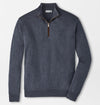 Autumn Crest Suede Trim Quarter-Zip in Charcoal by Peter Millar