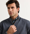 Autumn Crest Suede Trim Quarter-Zip in Charcoal by Peter Millar