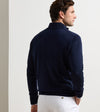Autumn Crest Suede Trim Quarter-Zip in Navy by Peter Millar