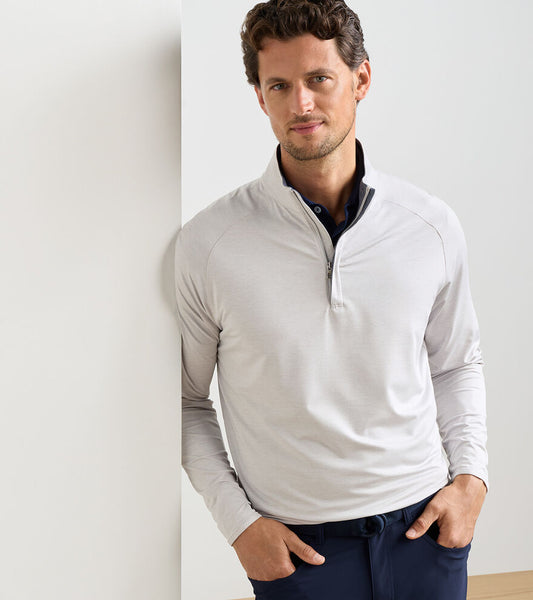 Stealth Performance Quarter-Zip in British Grey by Peter Millar