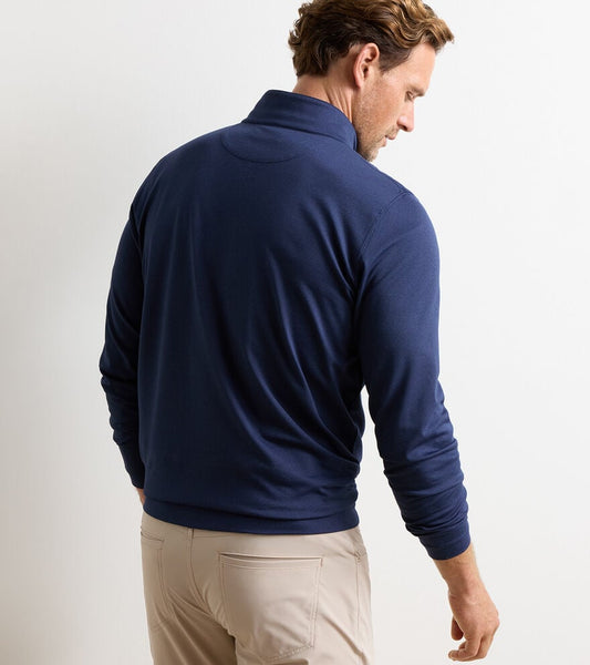 Albatross Cotton-Blend Pique Quarter-Zip in Navy by Peter Millar