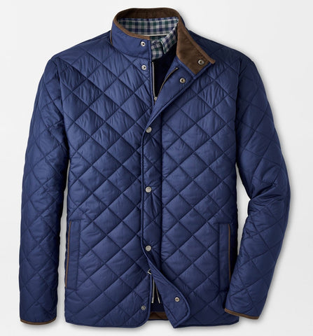 Suffolk Quilted Travel Coat in Navy by Peter Millar