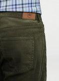 Superior Soft Corduroy Five-Pocket Pant in Dark Olive by Peter Millar