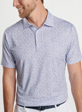 Pina Skullada Performance Jersey Polo in White/Sport Navy by Peter Millar