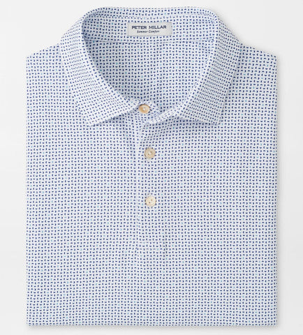 Daybreak Performance Jersey Polo in White/Astral Blue by Peter Millar