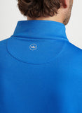 Perth Melange Performance Quarter-Zip in Mako Blue by Peter Millar