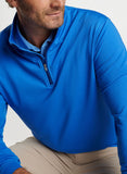 Perth Melange Performance Quarter-Zip in Mako Blue by Peter Millar