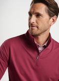 Perth Melange Performance Quarter-Zip in Pomegranate by Peter Millar