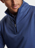 Perth Melange Performance Quarter-Zip in Sport Navy by Peter Millar