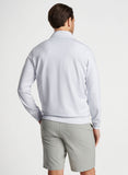 Perth Sugar Stripe Performance Quarter-Zip in British Grey by Peter Millar