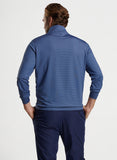 Perth Sugar Stripe Performance Quarter-Zip in Navy by Peter Millar