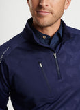 Verge Windowpane Camo Performance Quarter-Zip in Navy by Peter Millar