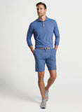 Lyons Performance Jersey Long-Sleeve Solid Polo in Astral Blue by Peter Millar