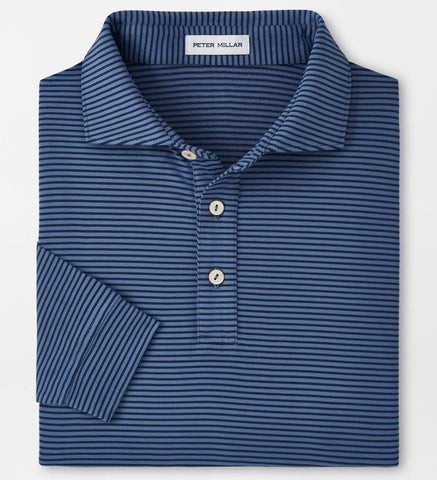 Lyons Performance Jersey Long-Sleeve Polo in Astral Blue by Peter Millar