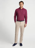 Lyons Performance Jersey Long-Sleeve Polo in Pomegranate by Peter Millar