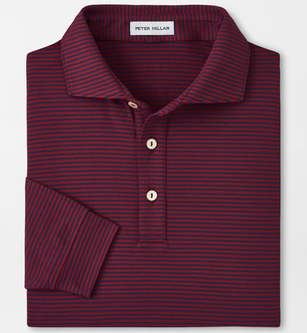 Lyons Performance Jersey Long-Sleeve Polo in Pomegranate by Peter Millar