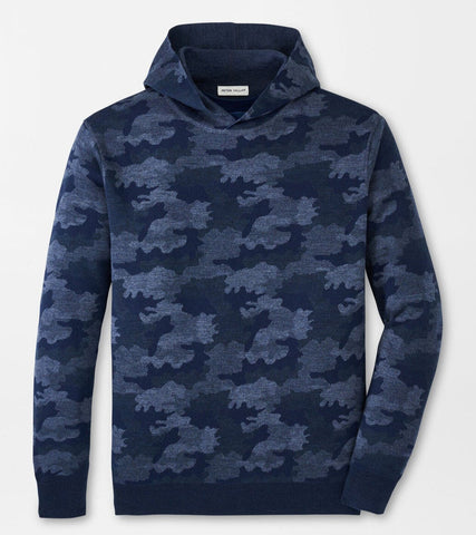 Reversible Camo Popover Hoodie in Navy by Peter Millar