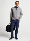 Quad Quilted Quarter-Zip in Gale Grey by Peter Millar