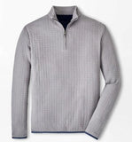 Quad Quilted Quarter-Zip in Gale Grey by Peter Millar