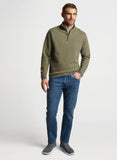 Quad Quilted Quarter-Zip in Military by Peter Millar