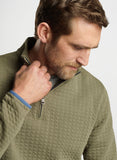 Quad Quilted Quarter-Zip in Military by Peter Millar