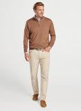 Autumn Crest Quarter-Zip in British Tan by Peter Millar